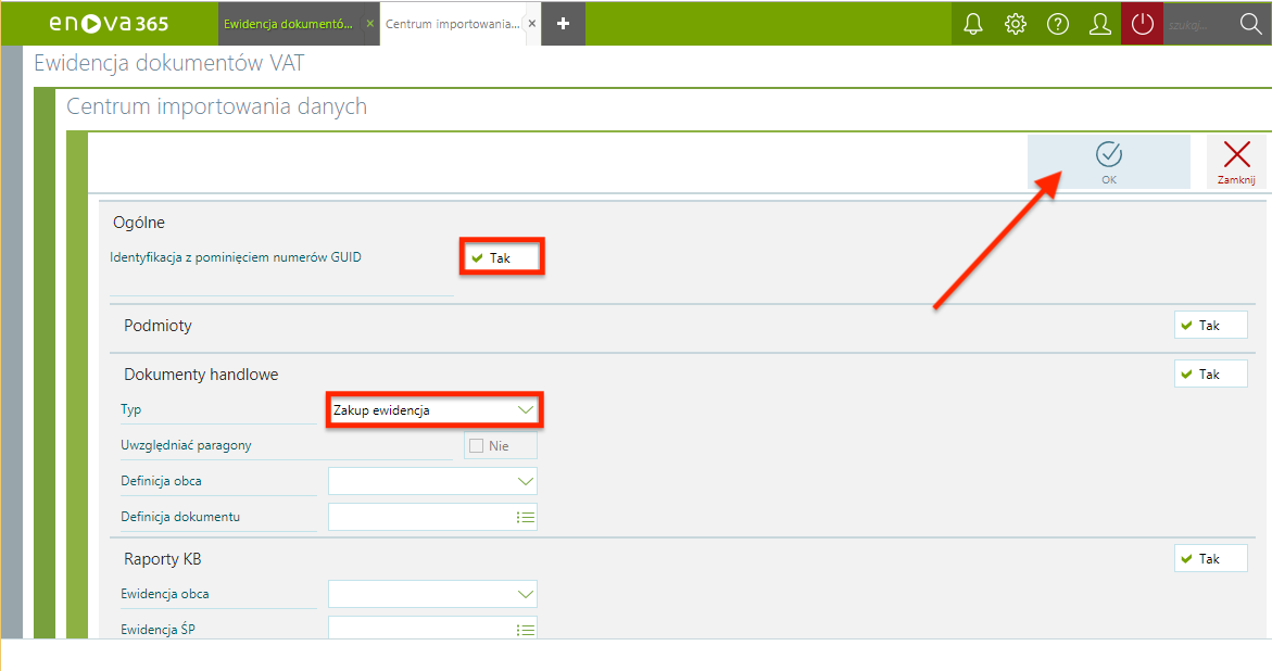 Importu dokumentów do enova365 multi