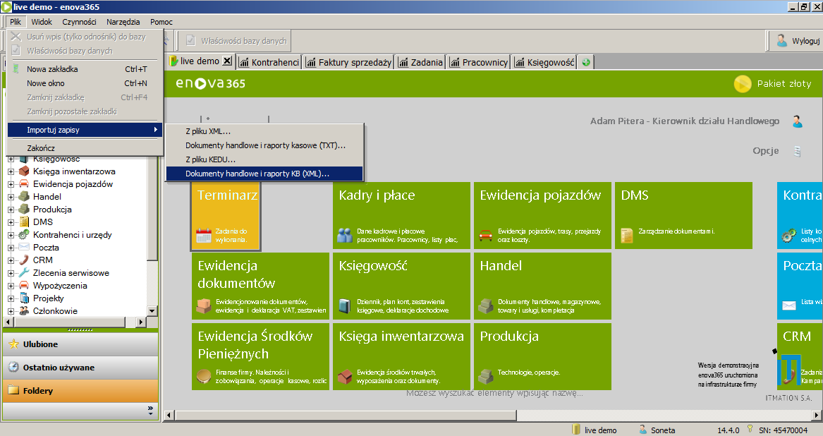 Importu dokumentów do enova365 standard