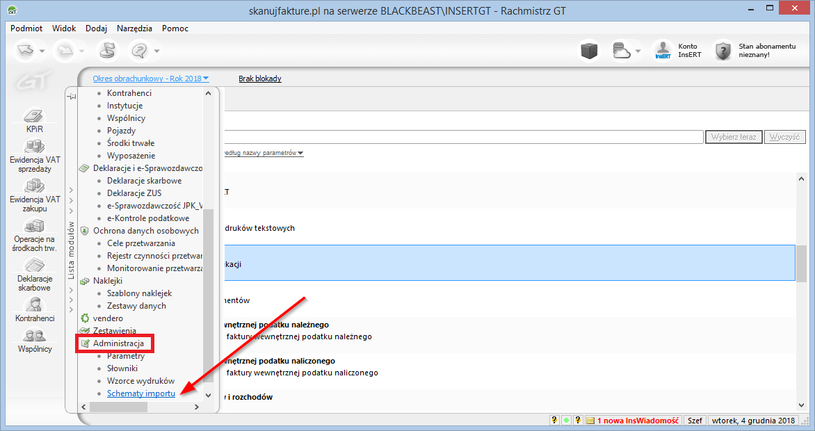Import dokumentów do Insert Rachmistrz GT