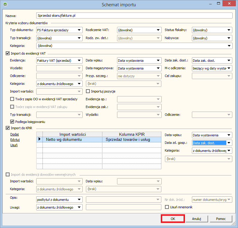 Import dokumentów do Insert Rachmistrz GT