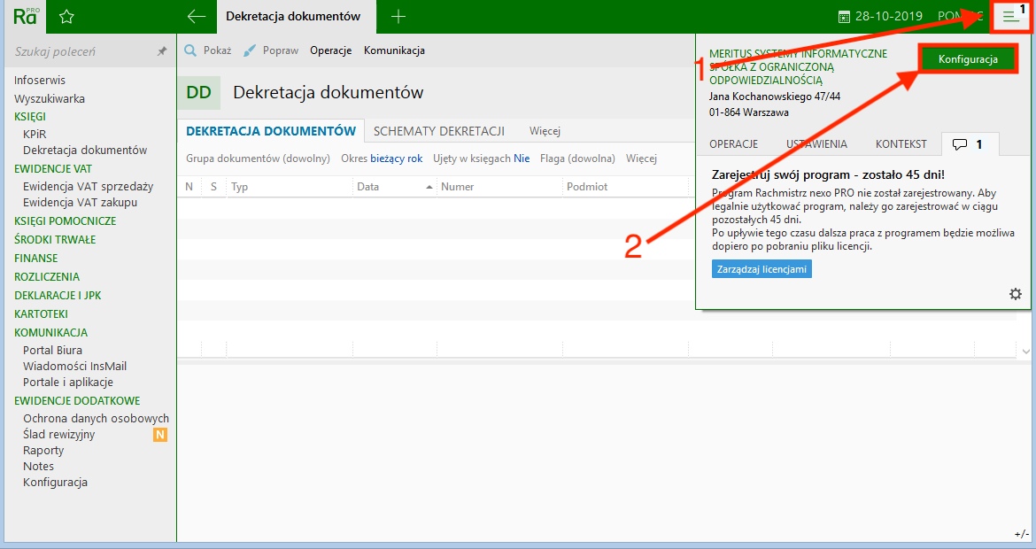 Import dokumentów do Insert Rachmistrz Nexo
