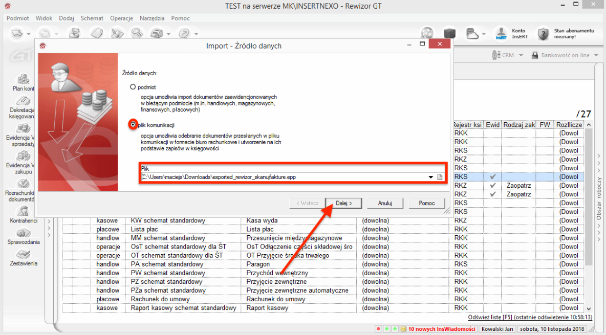 Import dokumentów do Insert Rewizor GT