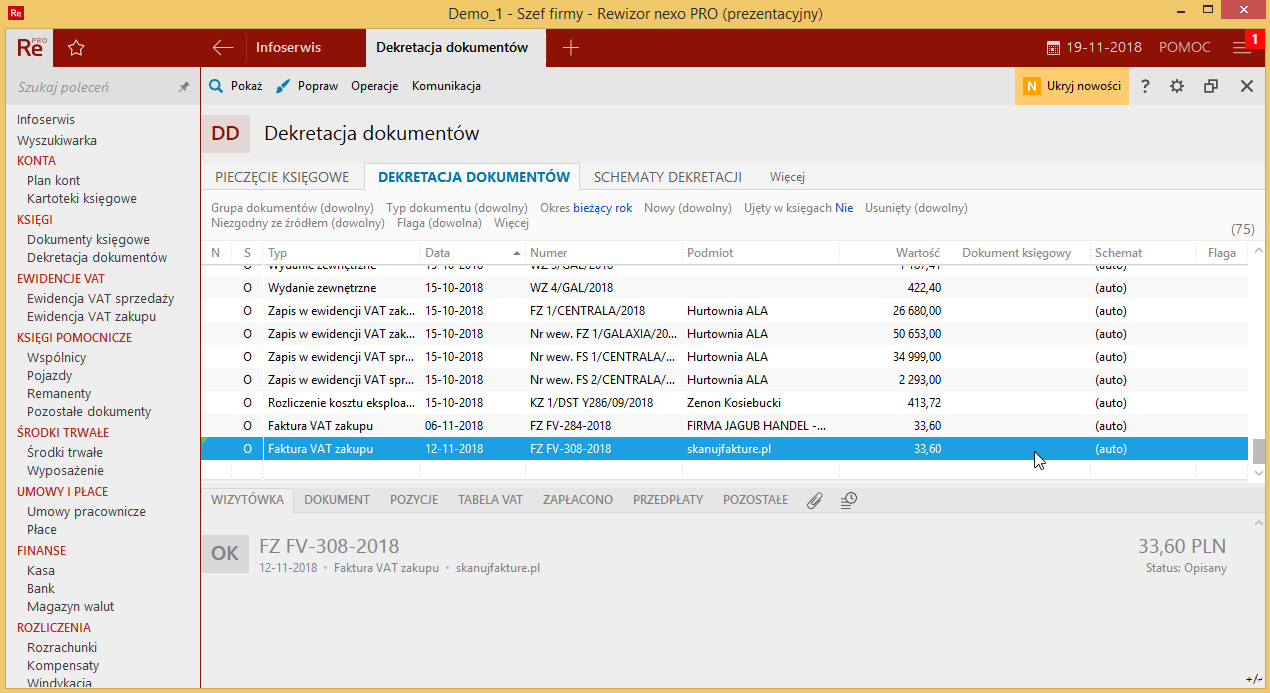 Import dokumentów do Insert Rewizor Nexo