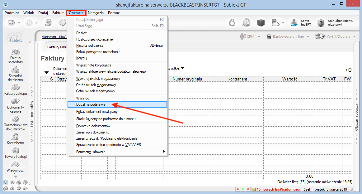 Import dokumentów do Insert Subiekt GT