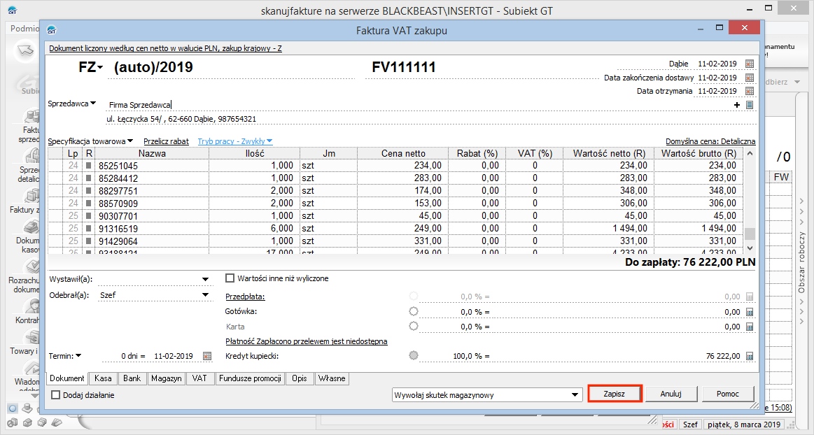 Import dokumentów do Insert Subiekt GT