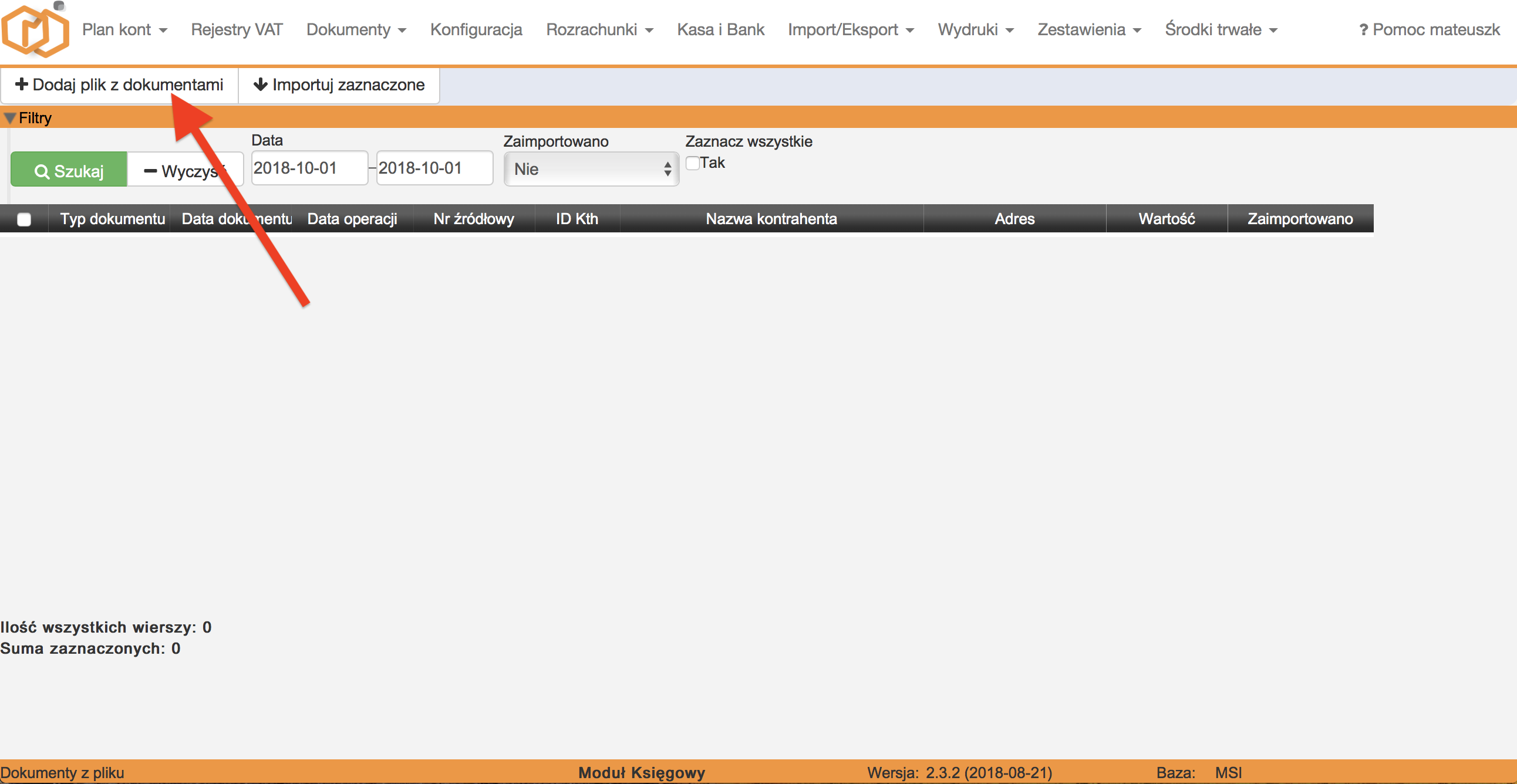 Import dokumentów merSoft FK, Meritus Systemy Informatyczne Sp. z o.o.