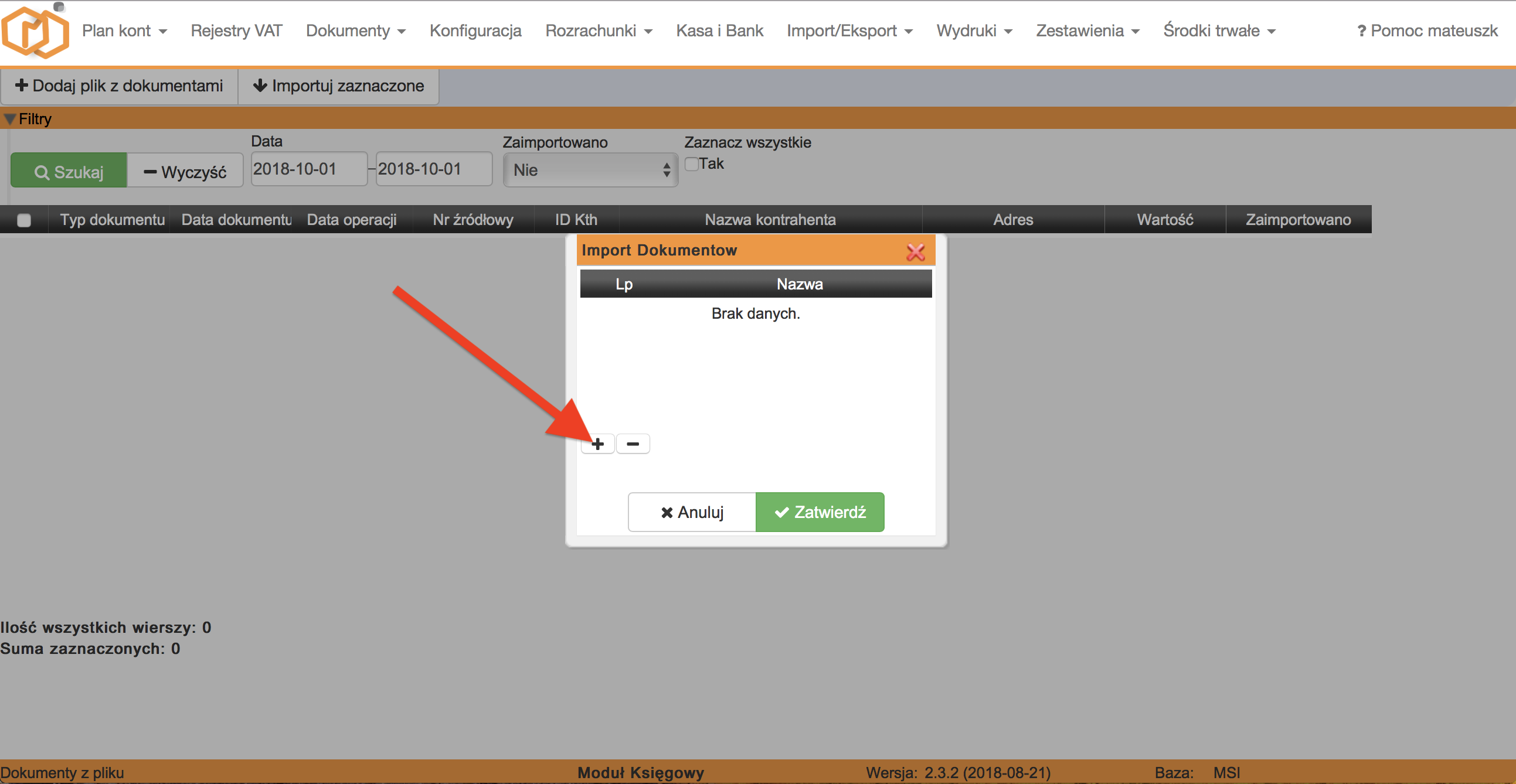 Import dokumentów merSoft FK, Meritus Systemy Informatyczne Sp. z o.o.