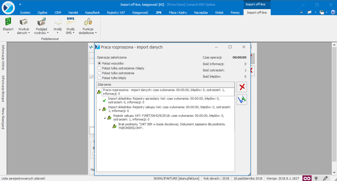 Importu dokumentów do Comarch Optima