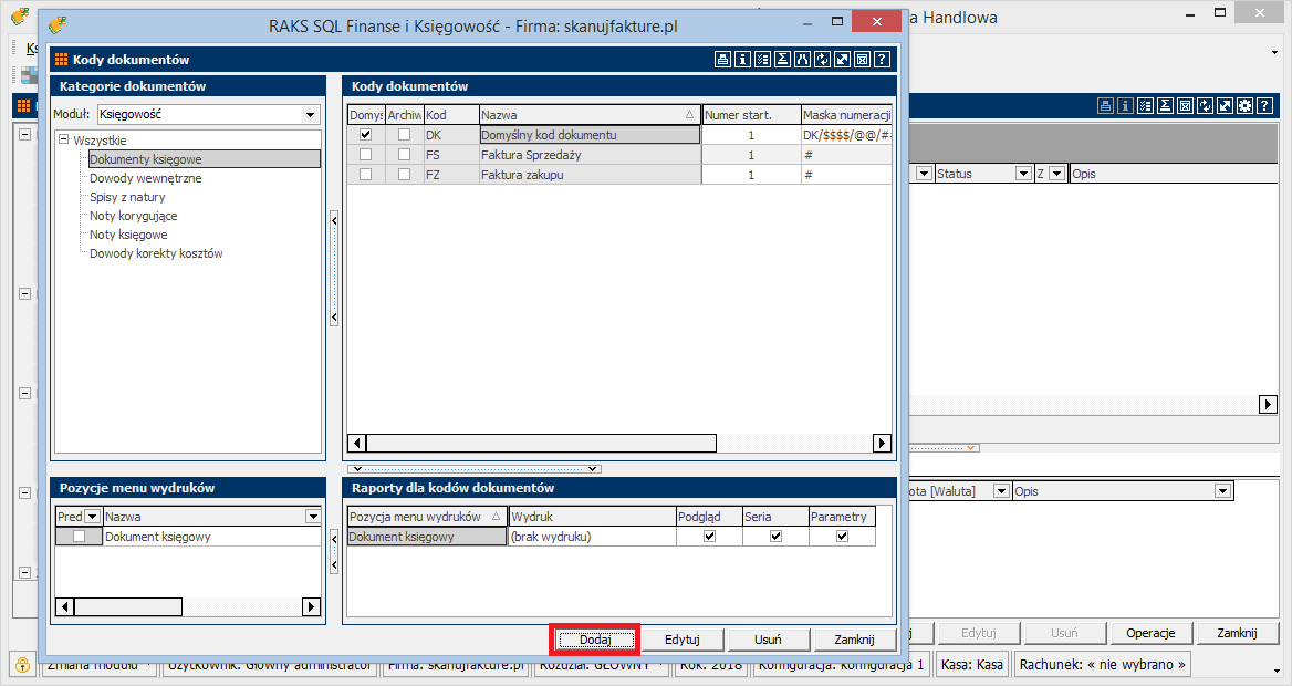 Import dokumentów do raksSql