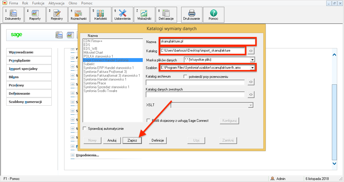Import dokumentów do symfonia fk