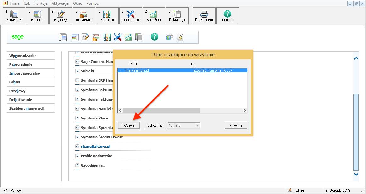 Import dokumentów do symfonia fk